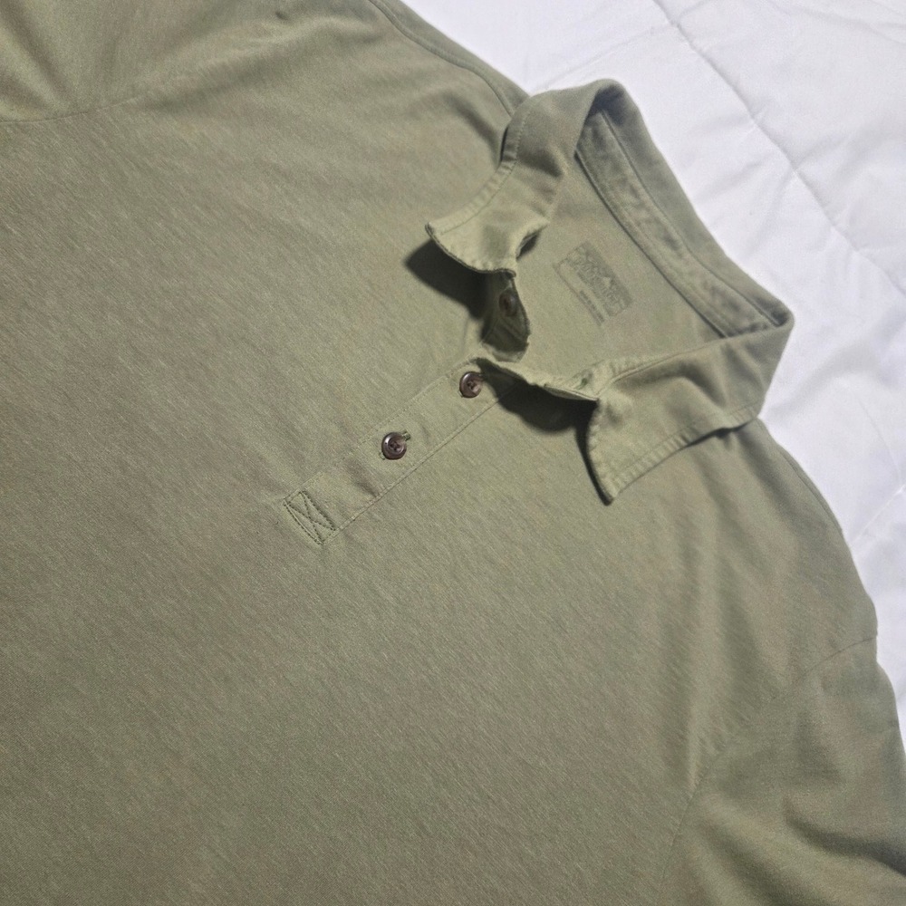 Patagonia Mens Short Sleeve Polo Shirt Olive Green Large Gorpcore Hiking